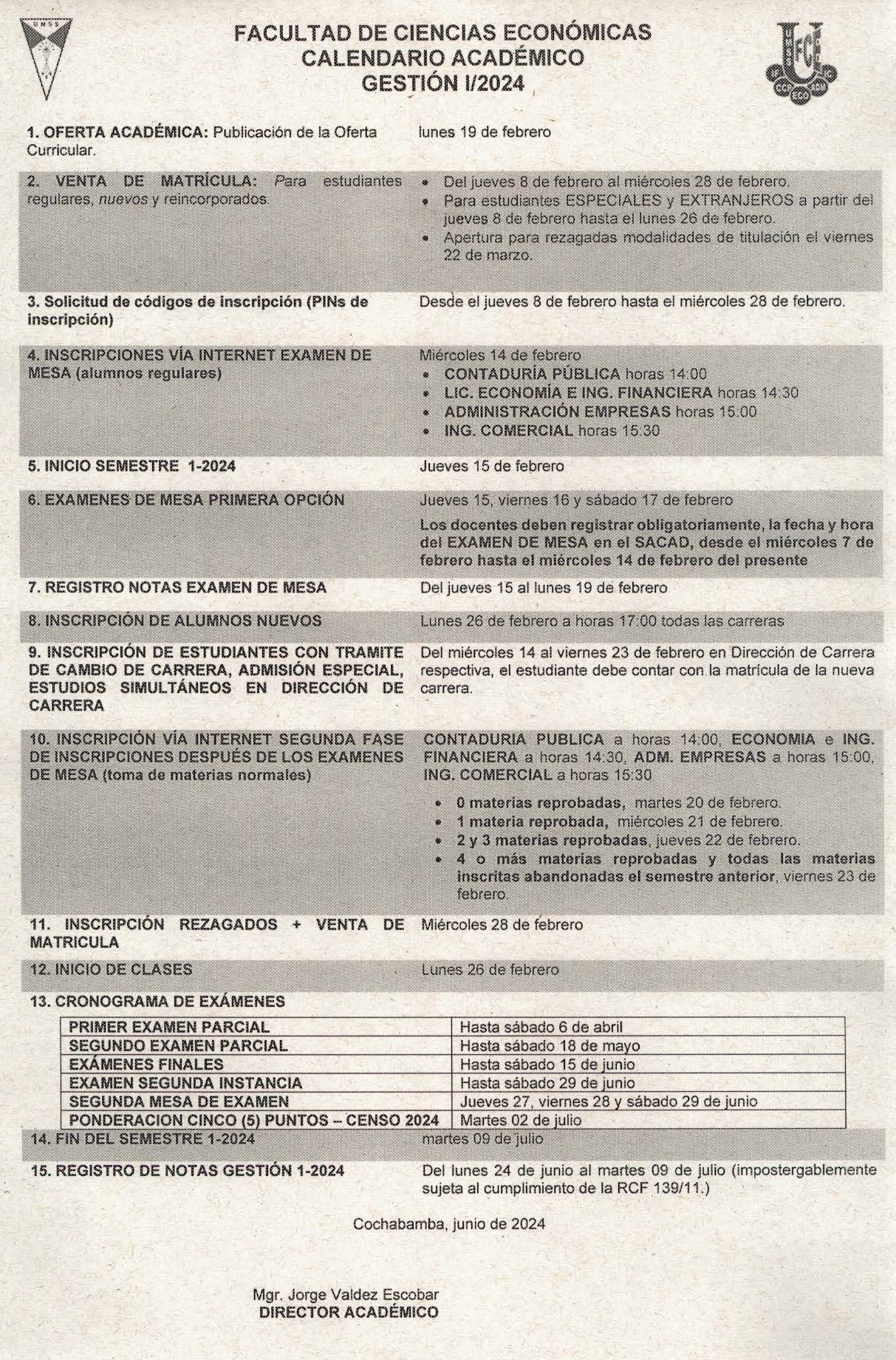 Calendario académico ffyh 2024 6